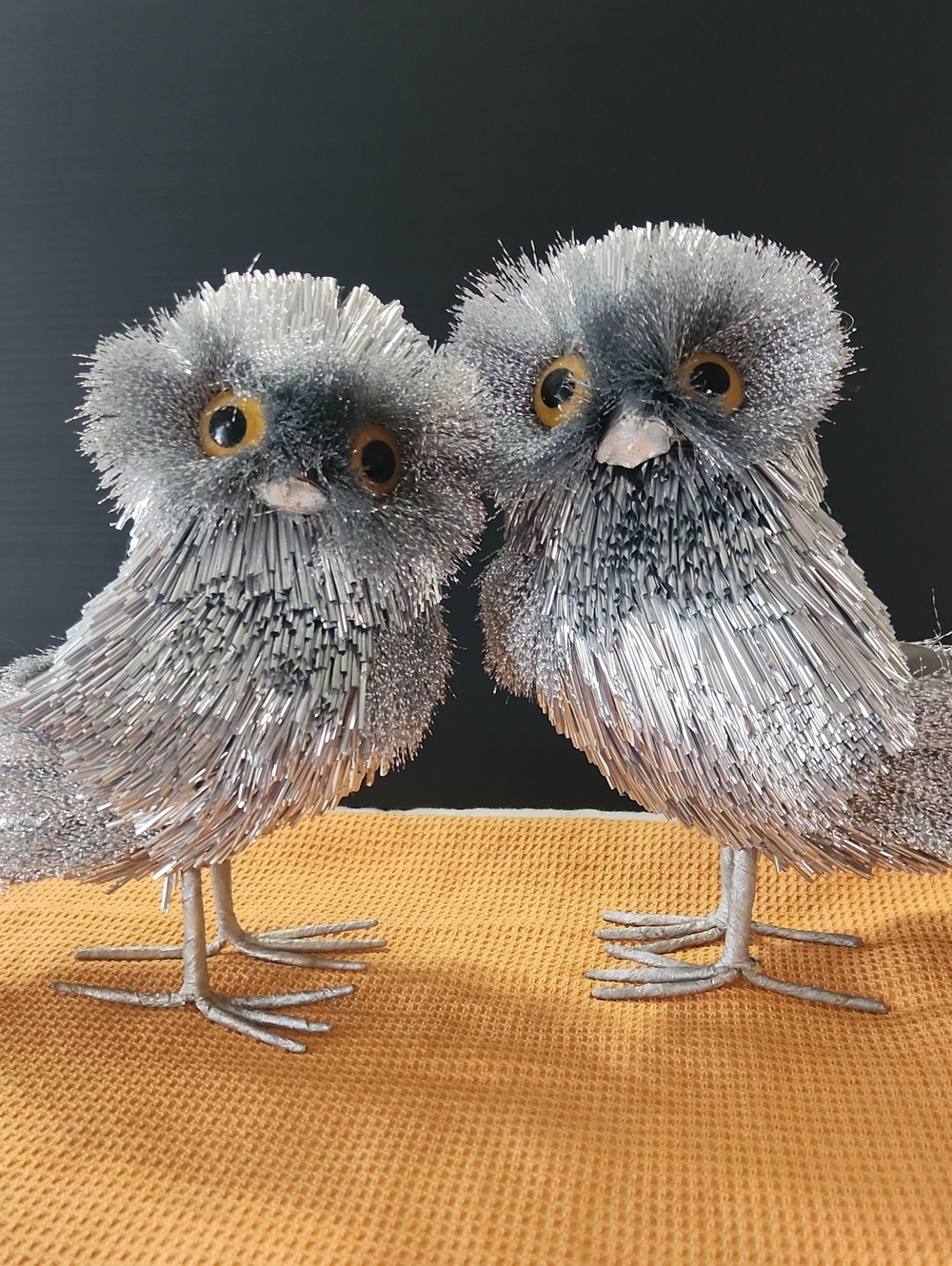 Vtg Metallic Owls RARE